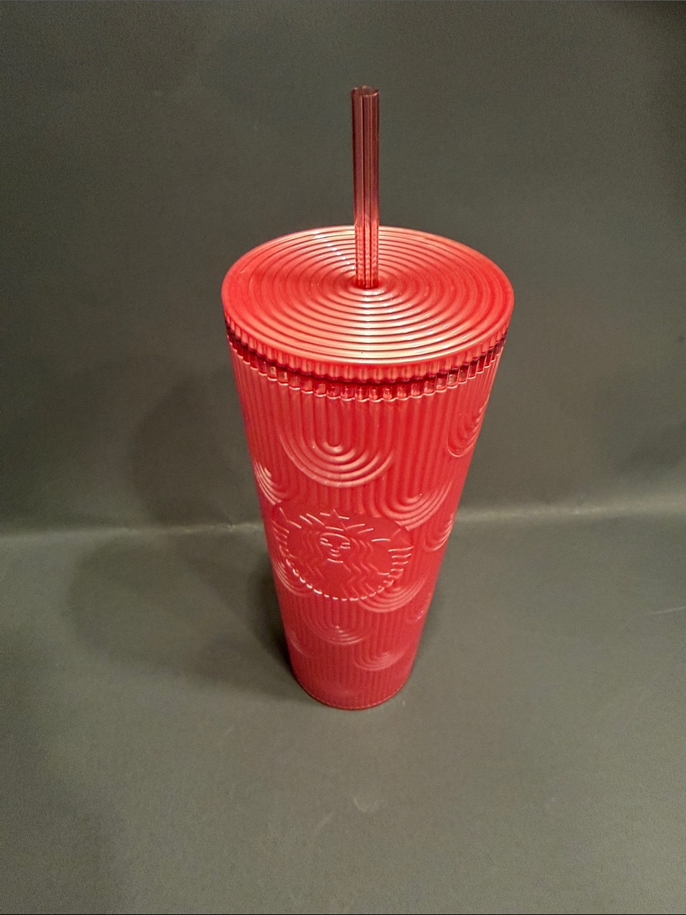 Starbucks Red Textured Reusable Tumbler with Straw